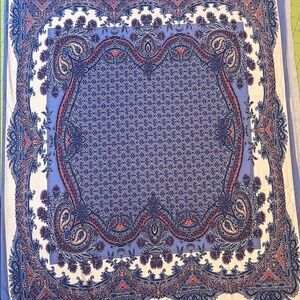 Elegant Blue and Red Paisley Tshirt Knit Fabric Panel - 2